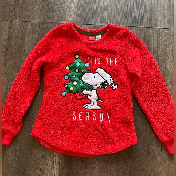 Peanuts Sweaters - PEANUTS Snoopy | women’s Christmas fleece sweater top XS